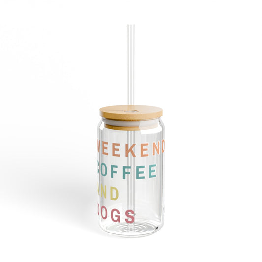 Weekends Coffee Dogs 16oz Glass Cup