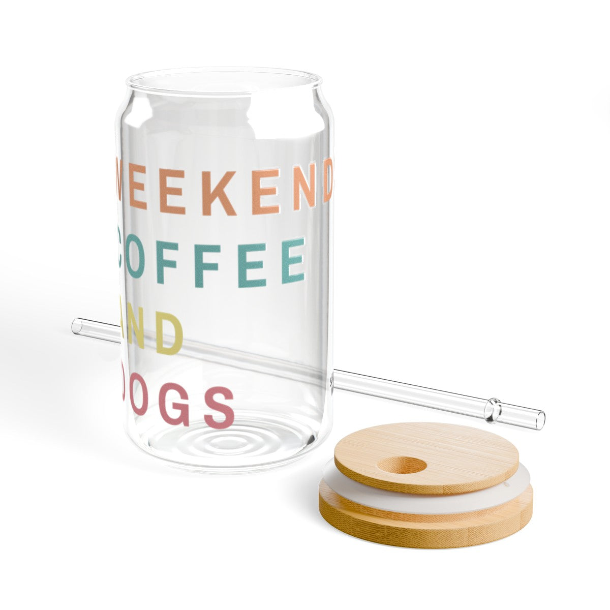 Weekends Coffee Dogs 16oz Glass Cup