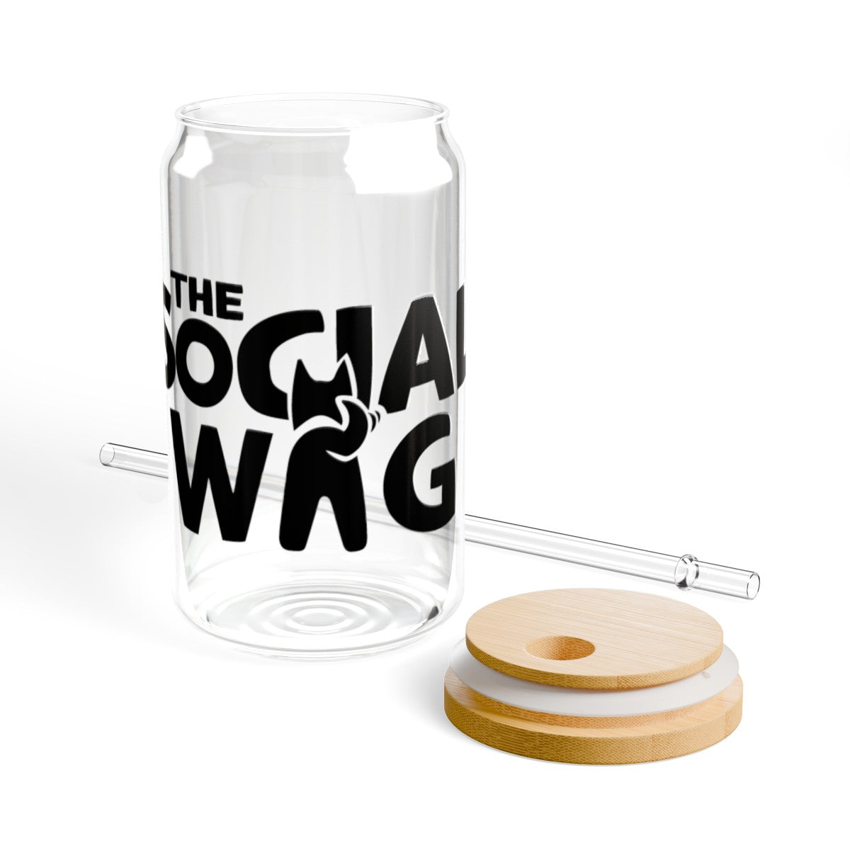 Social Wag 16oz Glass Cup