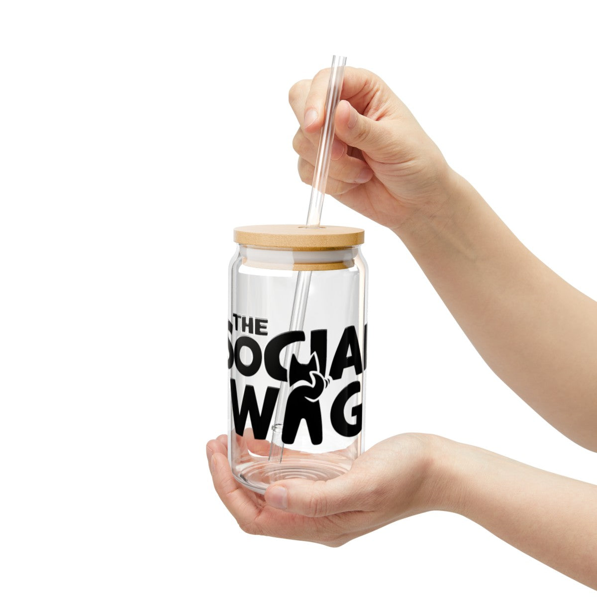 Social Wag 16oz Glass Cup