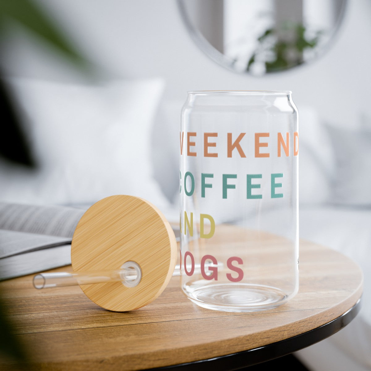 Weekends Coffee Dogs 16oz Glass Cup