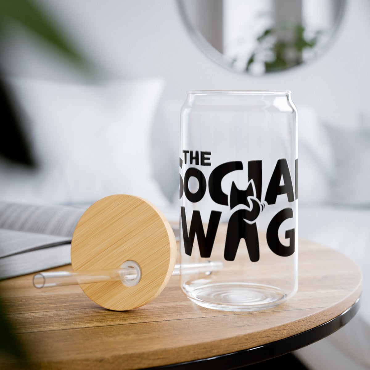 Social Wag 16oz Glass Cup